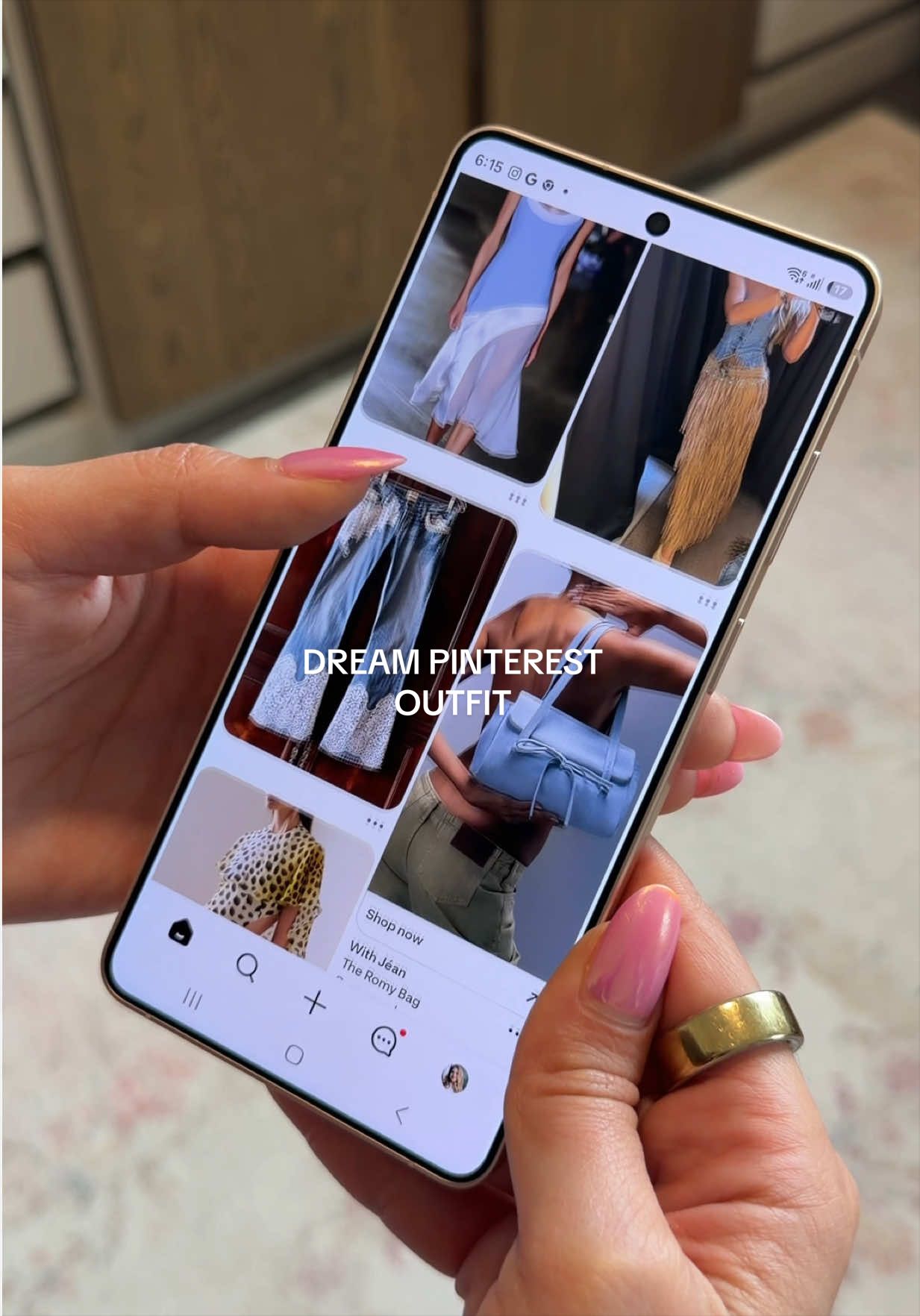 TikTok post by @kimebrahimi for HALEYS. Caption reads: I found my dream pinterest outfit for under $250....