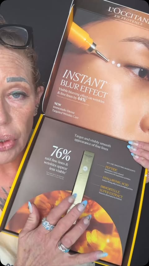 Instagram post by @just_janci for L'OCCITANE en Provence. Caption reads: @loccitane Immortal divine This is a instant blur....