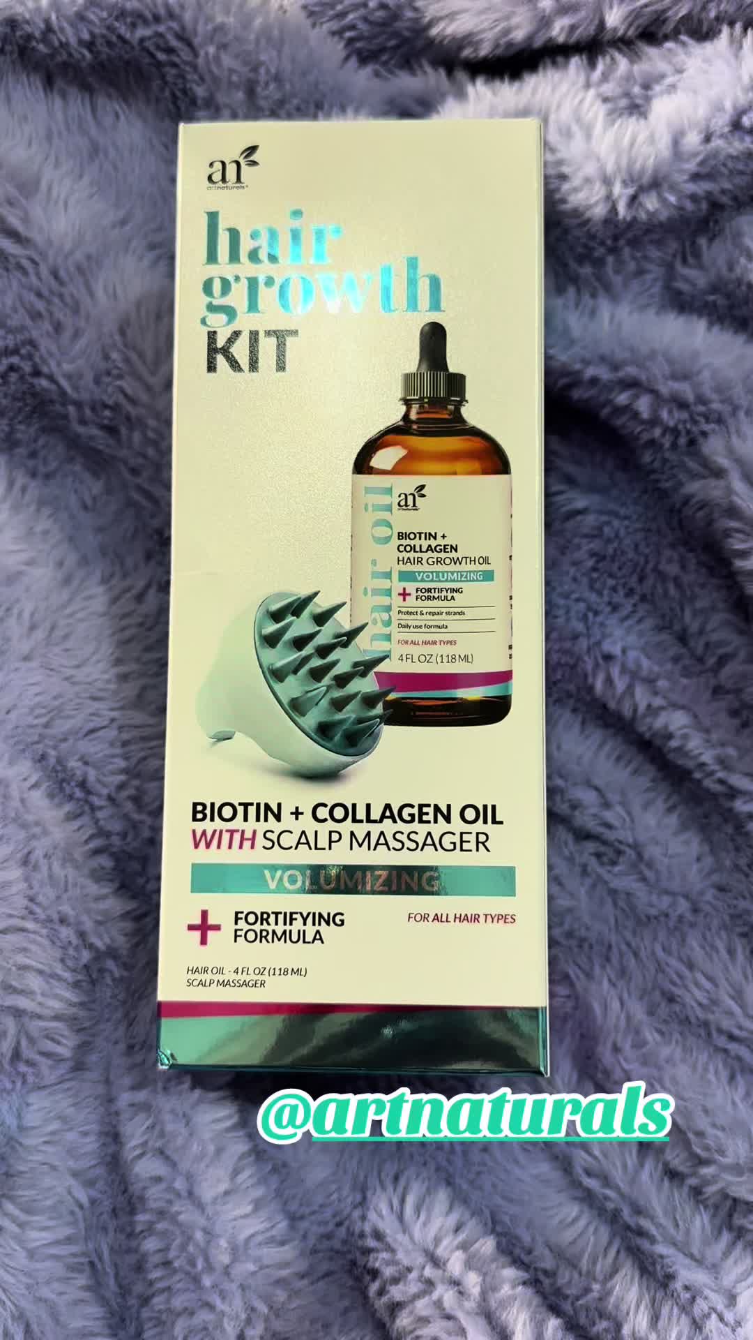 TikTok post by @candaceb412001 for artnaturals. Caption reads: Infuse your hair with the power of Biotin &....