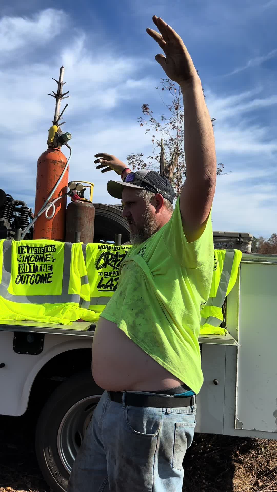 TikTok post by @petecrosby87 for Armed American Supply. Caption reads: [...] #osha #safety #newshirt @Armed American....