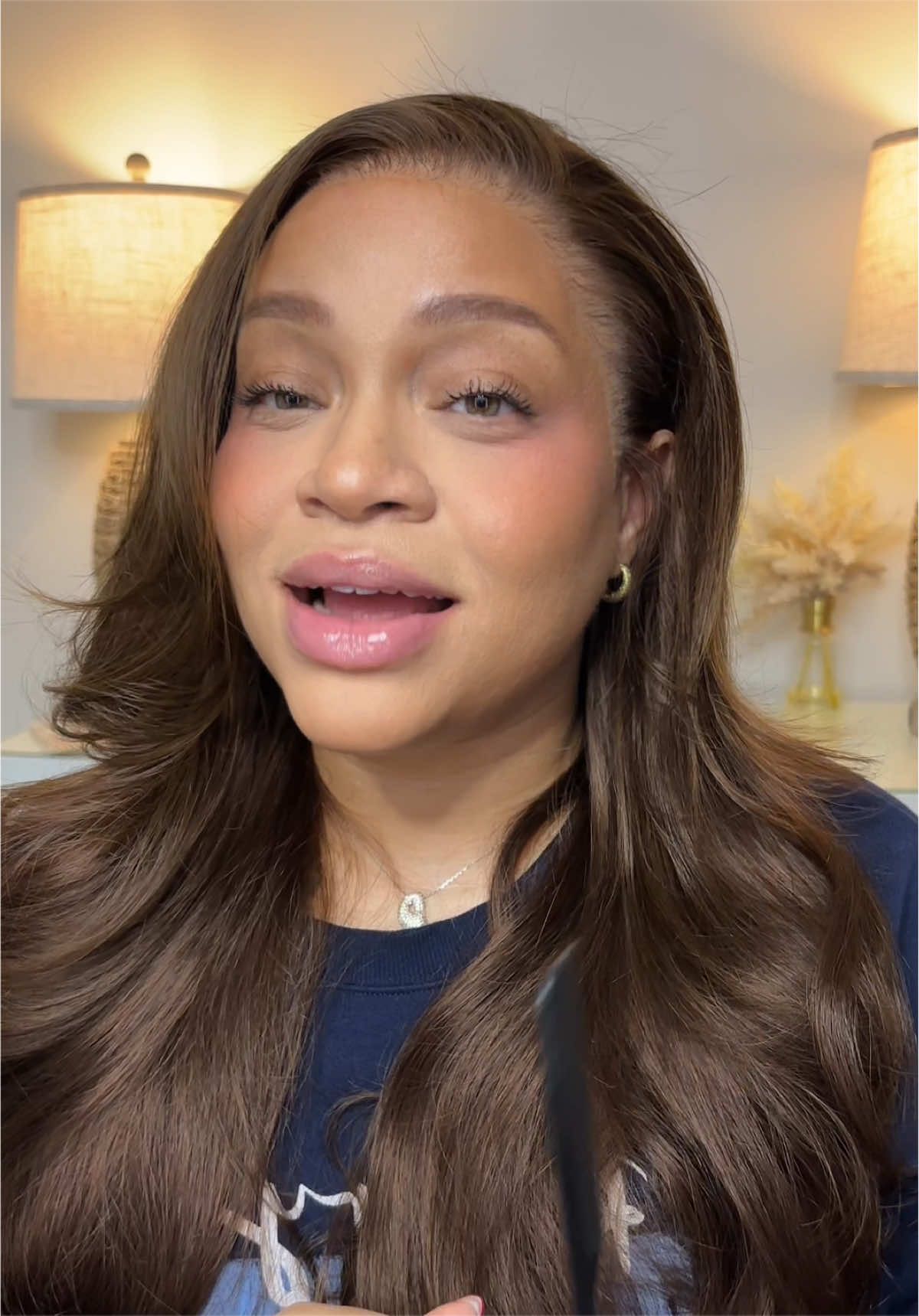 TikTok post by @desiidelight for Fenty Beauty. Caption reads: [...] cherry blossom powder @Fenty Beauty....