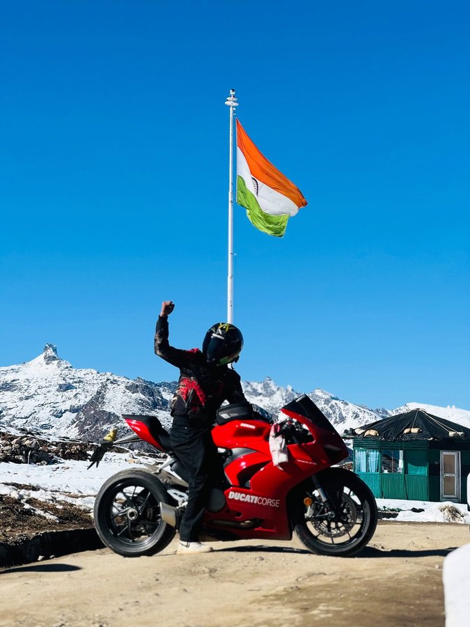 Instagram post by @_hamza_murtaza_ for Ducati. Caption reads: Next stop : the top 🚀
.
.
From the plains of....