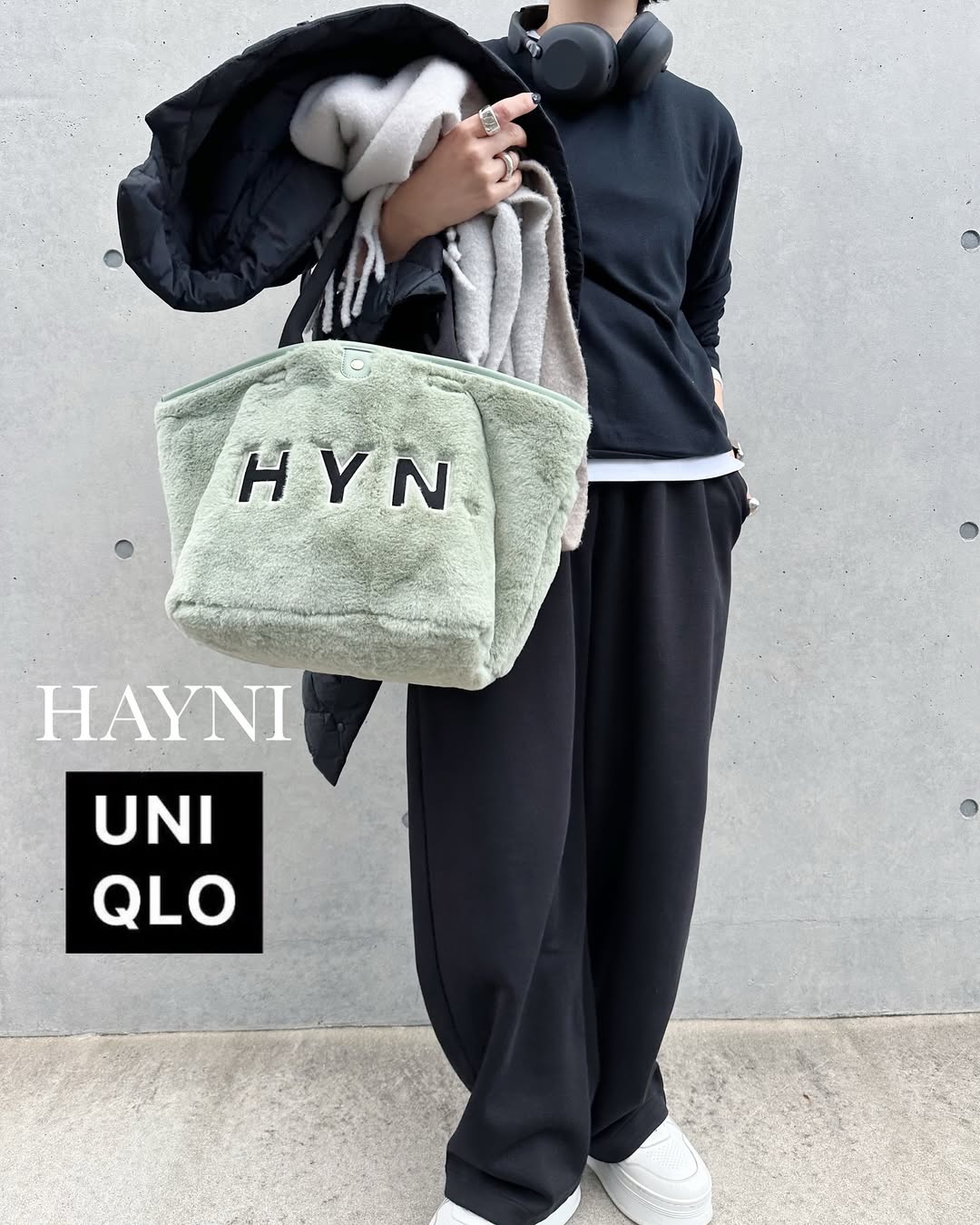 Instagram post by @yokococo73 for HAYNI. Caption reads: BAG✔︎

これもストーリーしたらめちゃ人気だったやつ❣️
キレイなミントグリーンにホレました🤍....