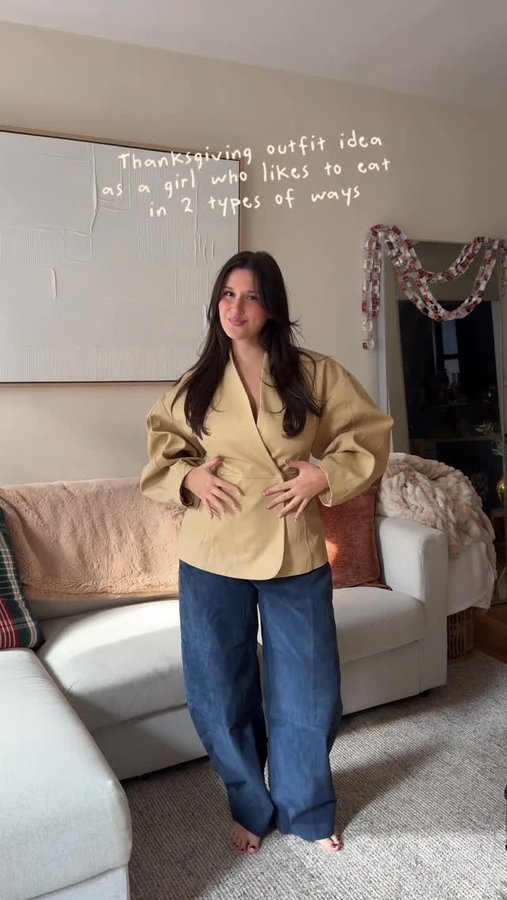 Instagram post by @hopeannwilliams for ASOS. Caption reads: we love a #midsize #thanksgivingoutfit idea ❤️....