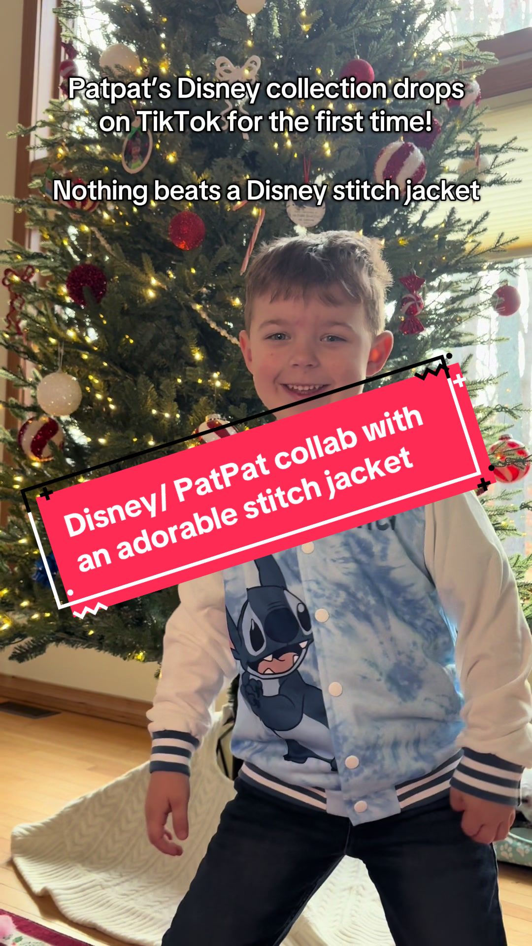 TikTok post by @ashleylendrum for PatPat. Caption reads: @Disney @PatPat Official made the most [...].