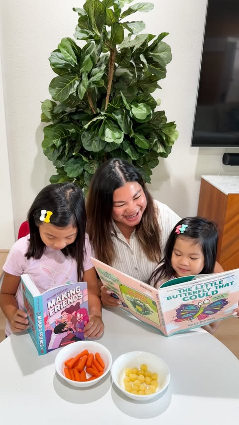 Instagram post by @junebabylove for Scholastic. Caption reads: [...] snacks and a little quiet time. The....