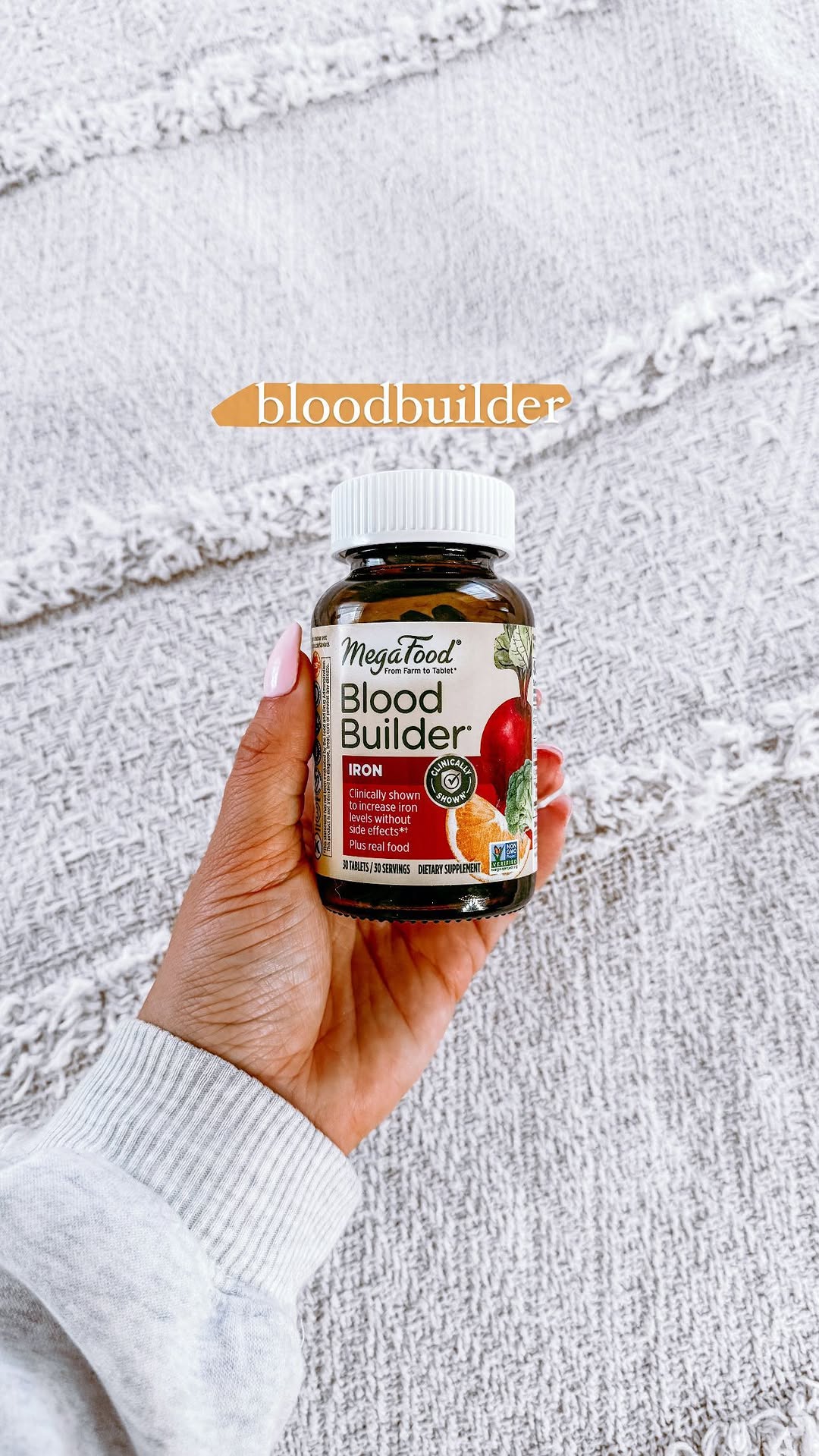 Instagram post by @lifebyallisonblog for MegaFood. Caption reads: #ad Recently started taking the @megafood Blood....