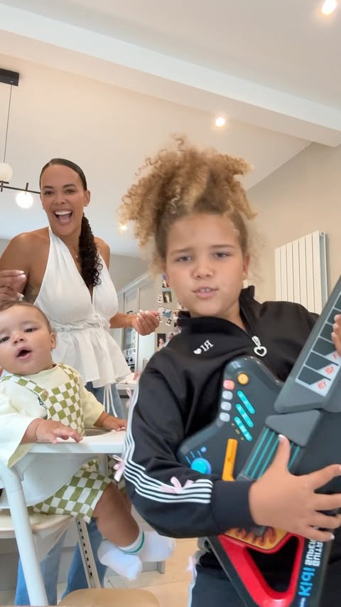 Instagram post by @aliyahxelia for VTech USA. Caption reads: 🎸✨ Aliyah’s living room concert featuring the....