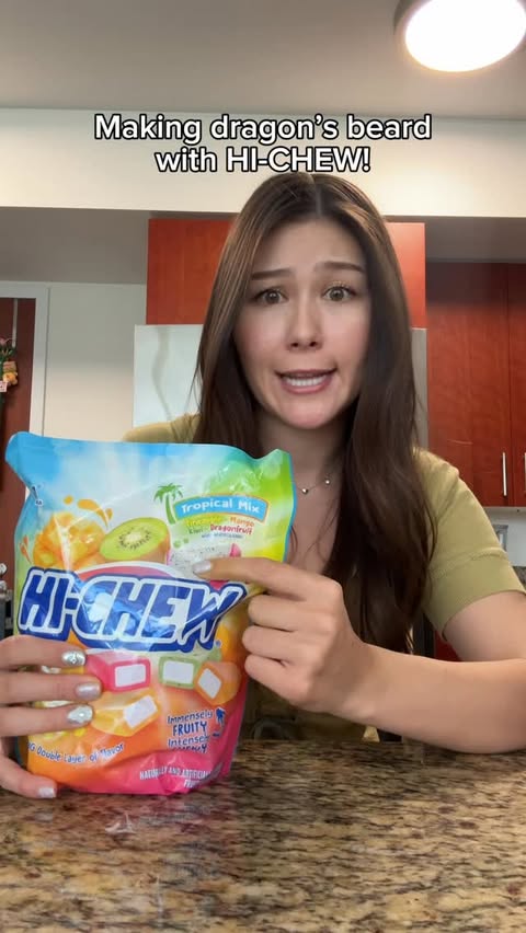 Instagram post by @kirstentitus for HI-CHEW. Caption reads: next time I’ll do a million layers @hichewusa....