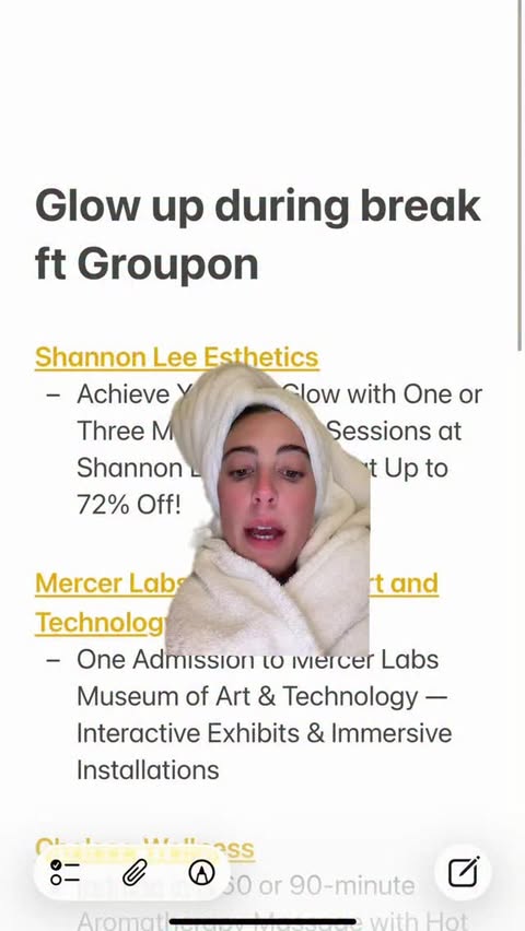 Instagram post by @eli.rallo for Groupon. Caption reads: Turn your self-care ON with @groupon this holiday....