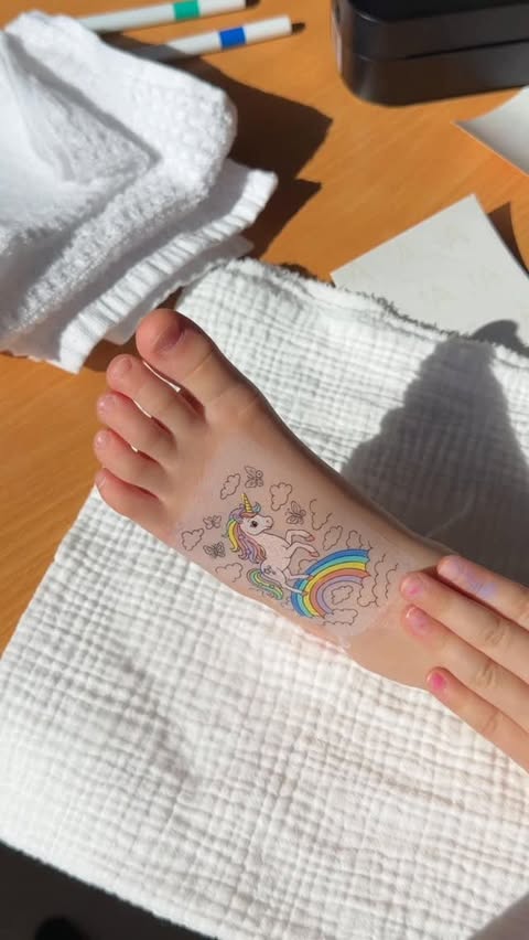 Instagram post by @sergey.be.be for Phomemo. Caption reads: [...] tatoo just for her at home using the....