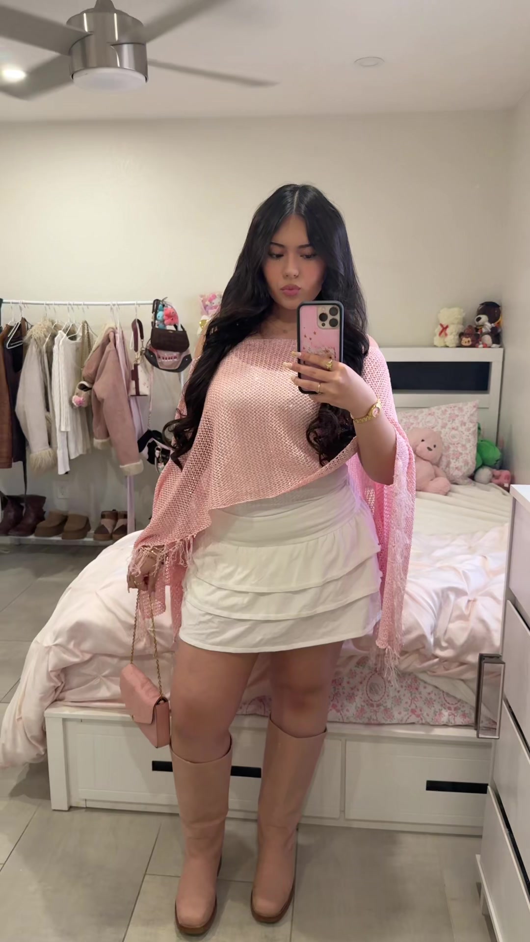 TikTok post by @urfavgalval for Wildflower Cases. Caption reads: ootd + the cutest phone case ever @Wildflower....