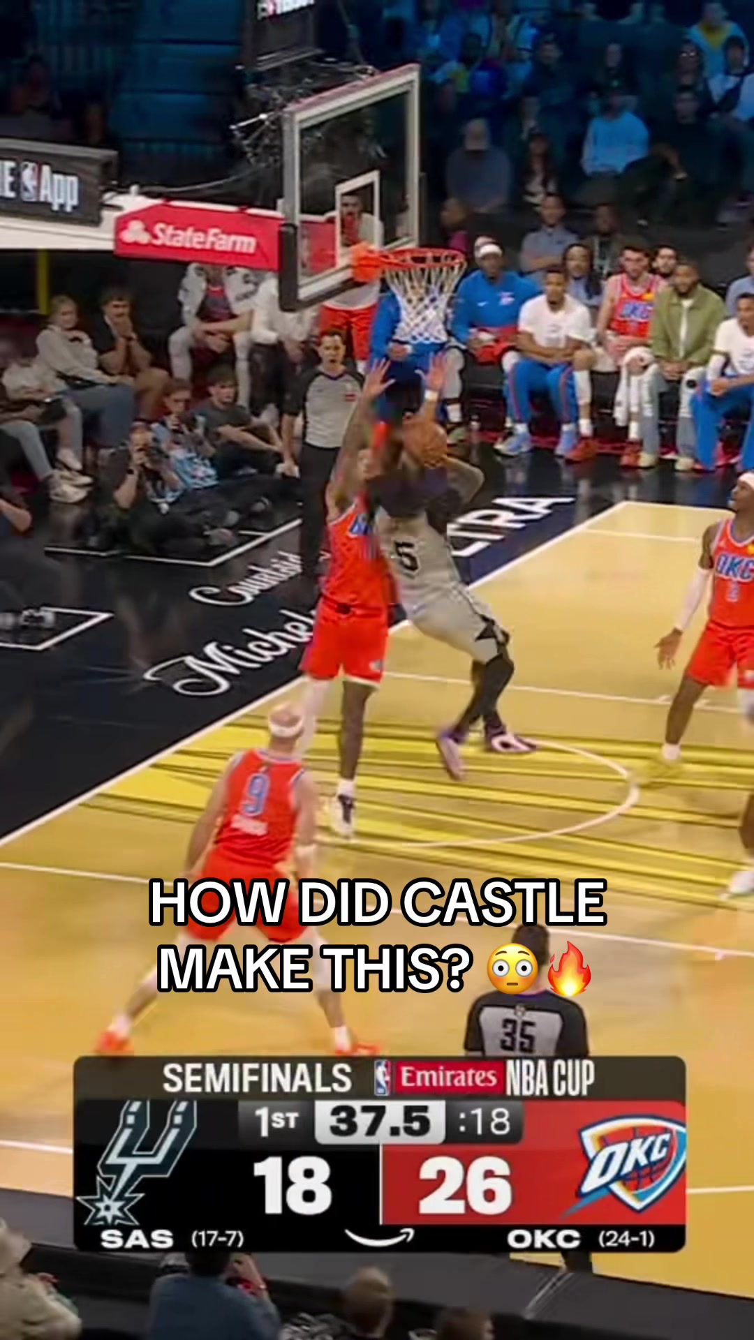 TikTok post by @houseofhighlights for AT&T. Caption reads: Oh my GOODNESS castle. 🔥 @AT&T #nba #basketball....