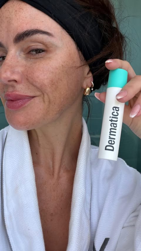 Instagram post by @missjenjomet for Dermatica. Caption reads: [...] My holiday skincare non negotiable 🤍....