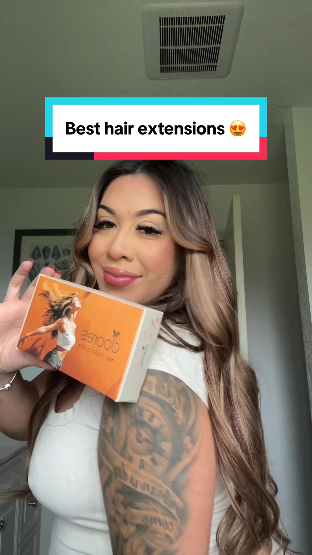 TikTok post by @xohoneyluvv for Dooreshair. Caption reads: @Doores Hair Extensions #christmas #giftideas....