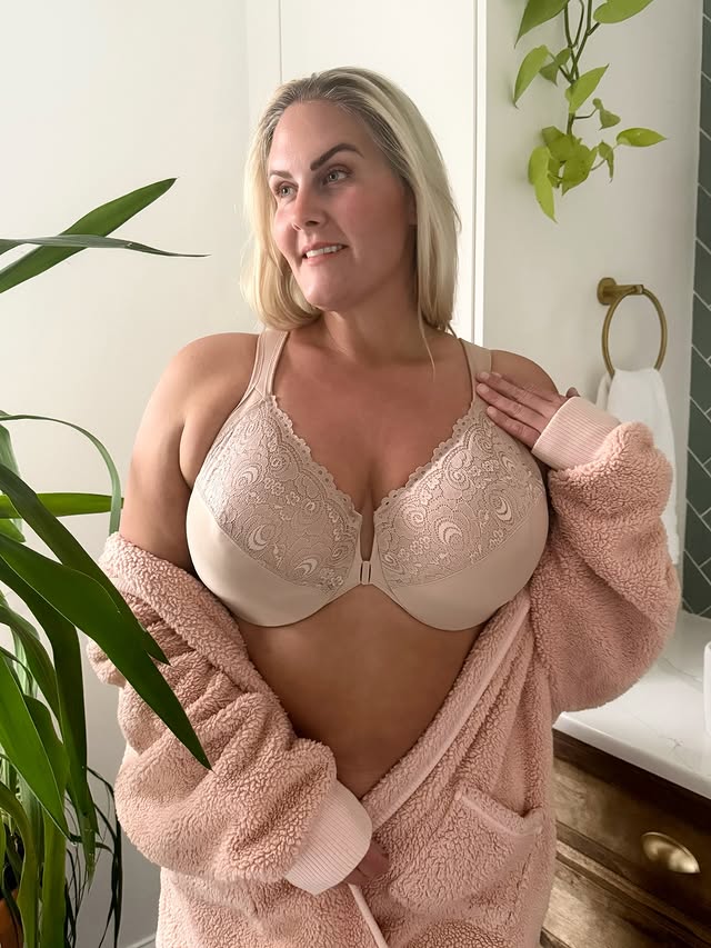 Instagram post by @kristenpicone_ for Glamorise. Caption reads: [...] Bra. Shop now for sale prices! Only at....