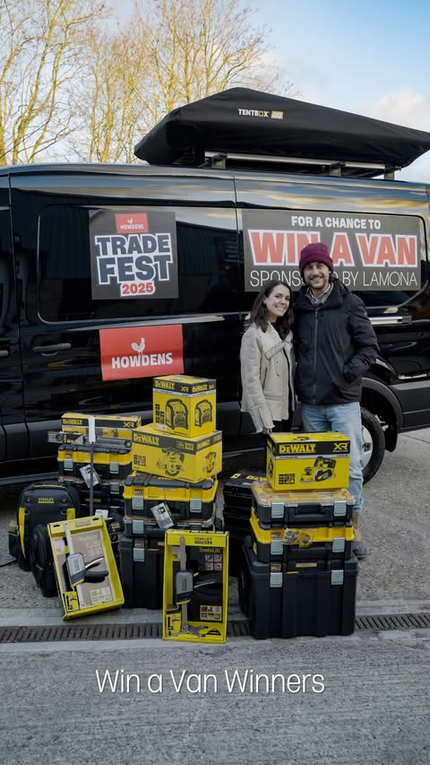 Instagram post by @thebaldbuilders for Howdens. Caption reads: Surprise, surprise! 🎉

Amir Nabil and partner....