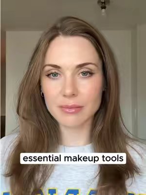 TikTok post by @meisteriousways for BASMA Beauty. Caption reads: my essential makeup tools on me: @BASMA Beauty....