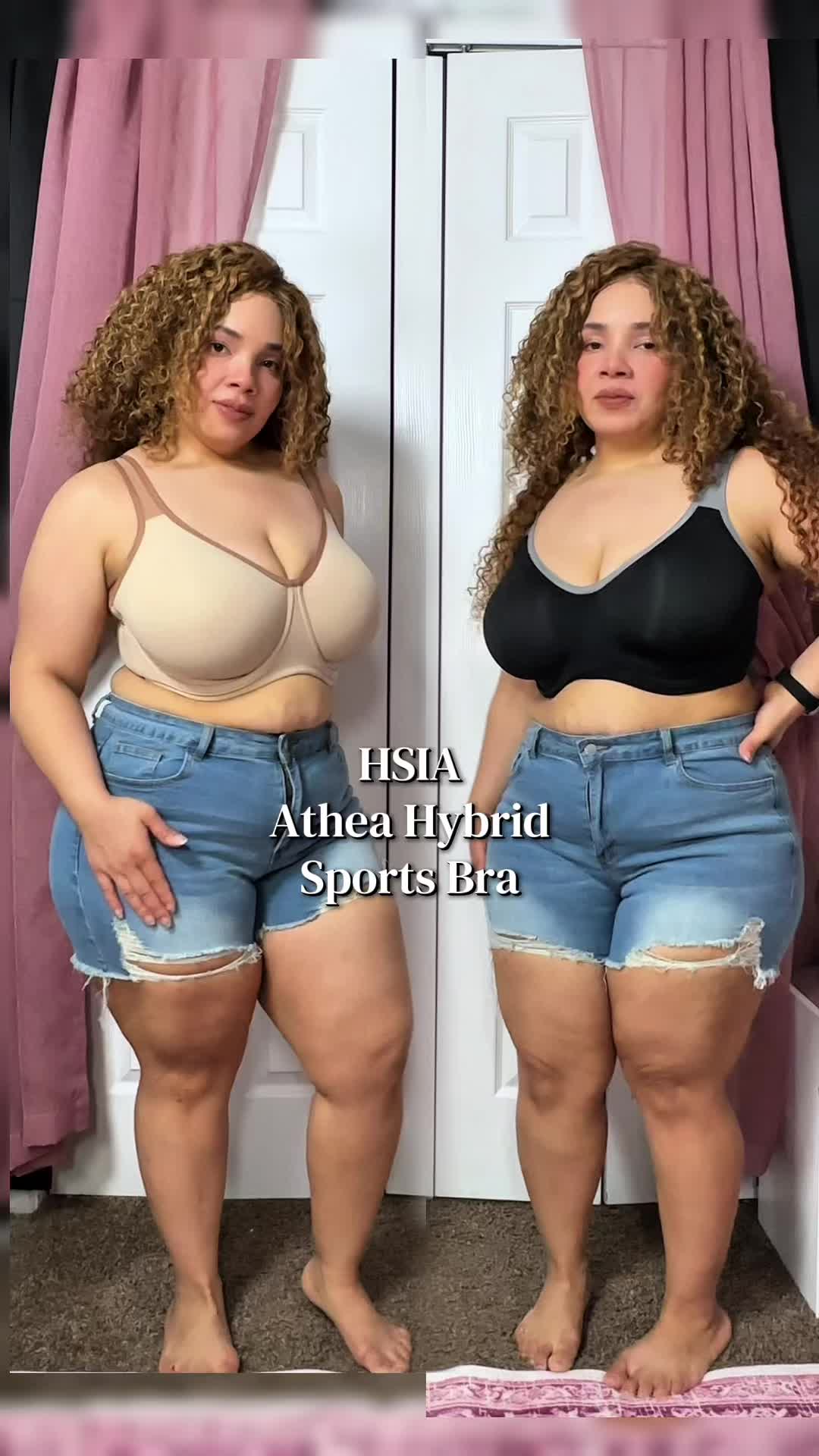 TikTok post by @cardis.ego for HSIA Lingerie. Caption reads: One bra Two ways. Sport or everyday your choice.....