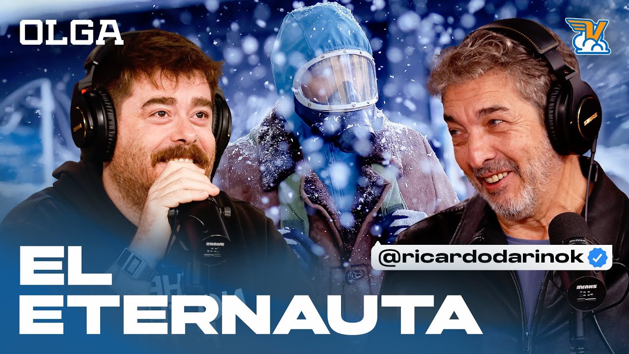 YouTube post by @olgaenvivo_ for Twitch. Caption reads: EL ETERNAUTA en OLGA: ENTREVISTA COMPLETA a....