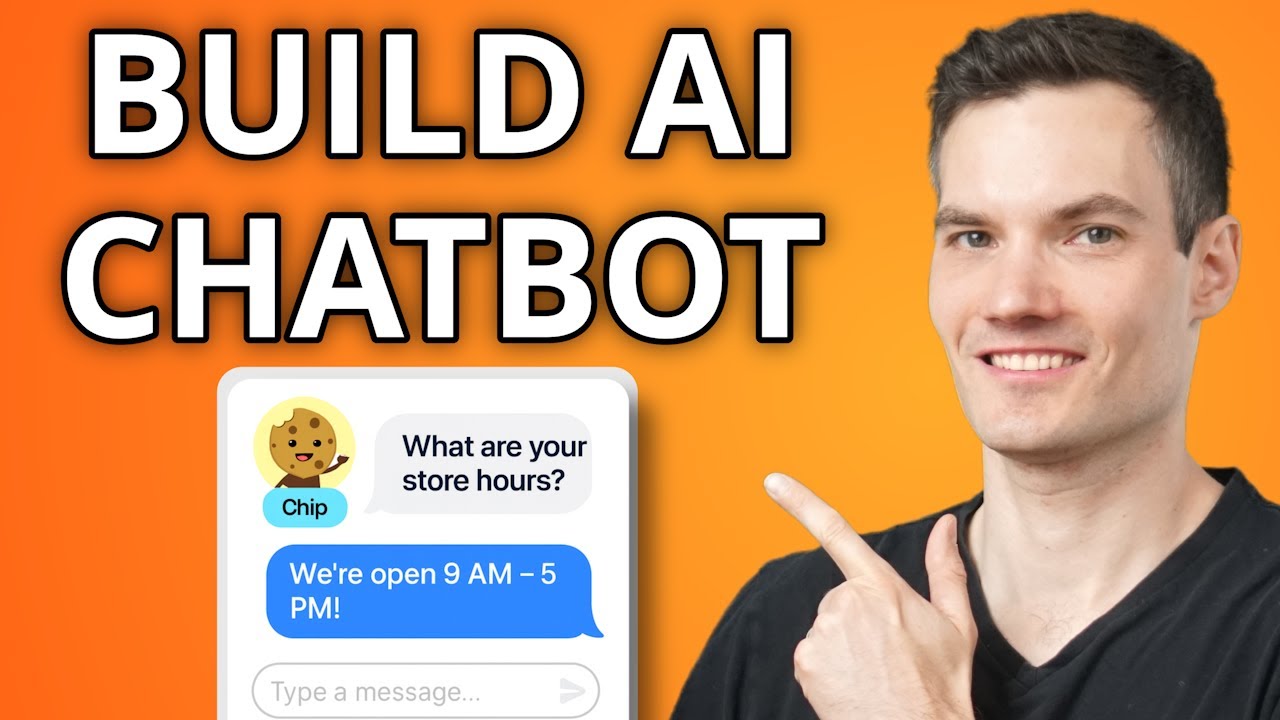 YouTube post by @KevinStratvert for Thinkific. Caption reads: Build a Free AI Chatbot in Minutes (No Coding....