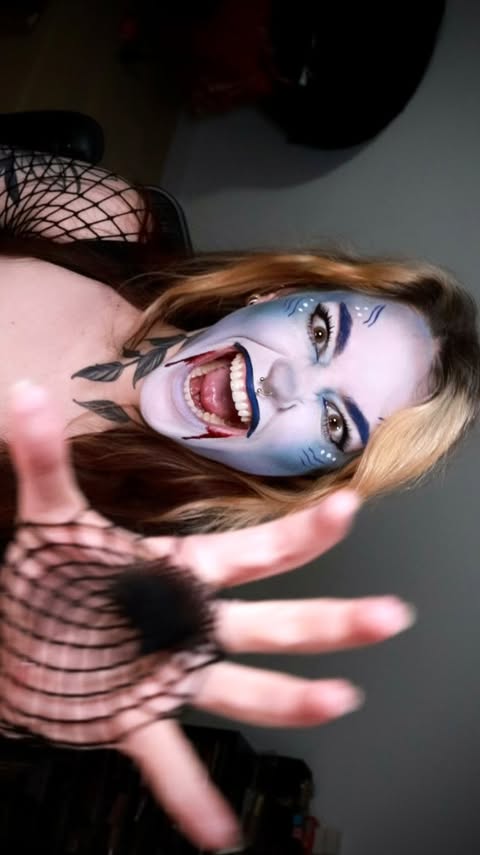 Instagram post by @courtneyquarantine for Mehron Makeup. Caption reads: [...] now this is a challenge i accept.....