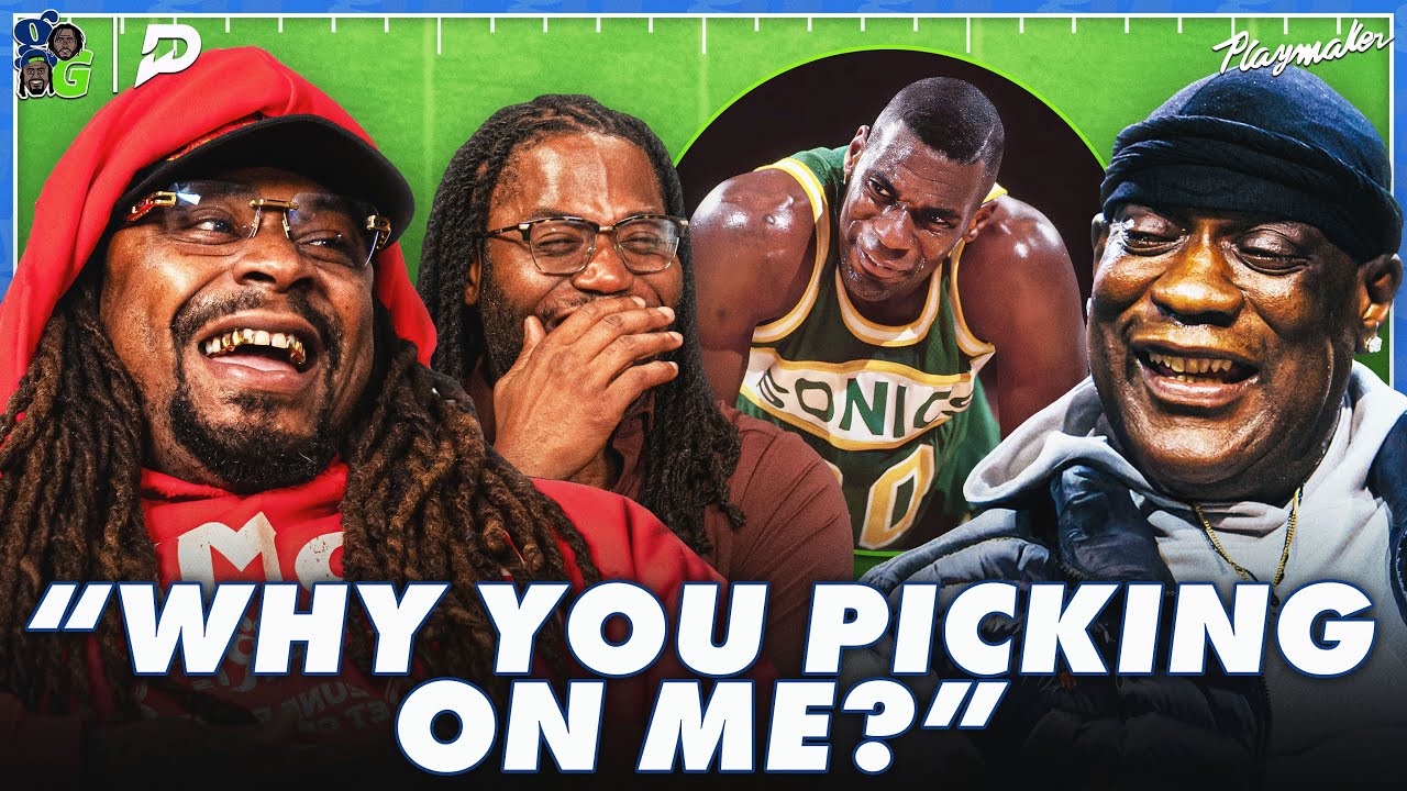 YouTube post by @GetGotPod for Playmaker. Caption reads: Shawn Kemp Opens Up About His Journey To Marshawn.
