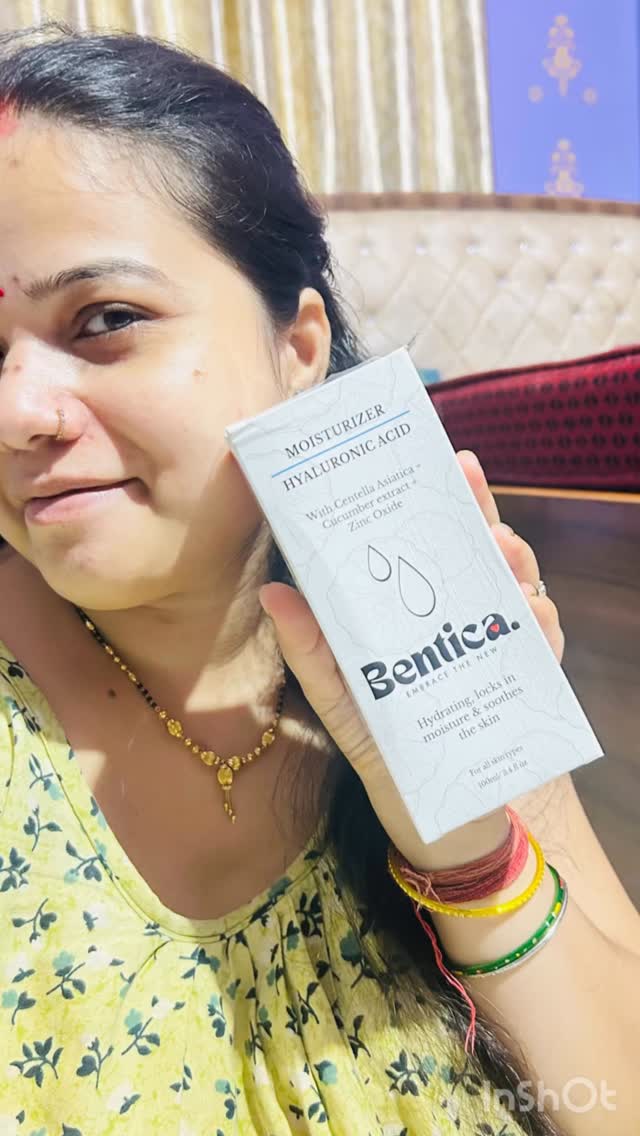 Instagram post by @shanti9275 for Bentica Skincare. Caption reads: [...] #collabtion #reels #reels #bentica....