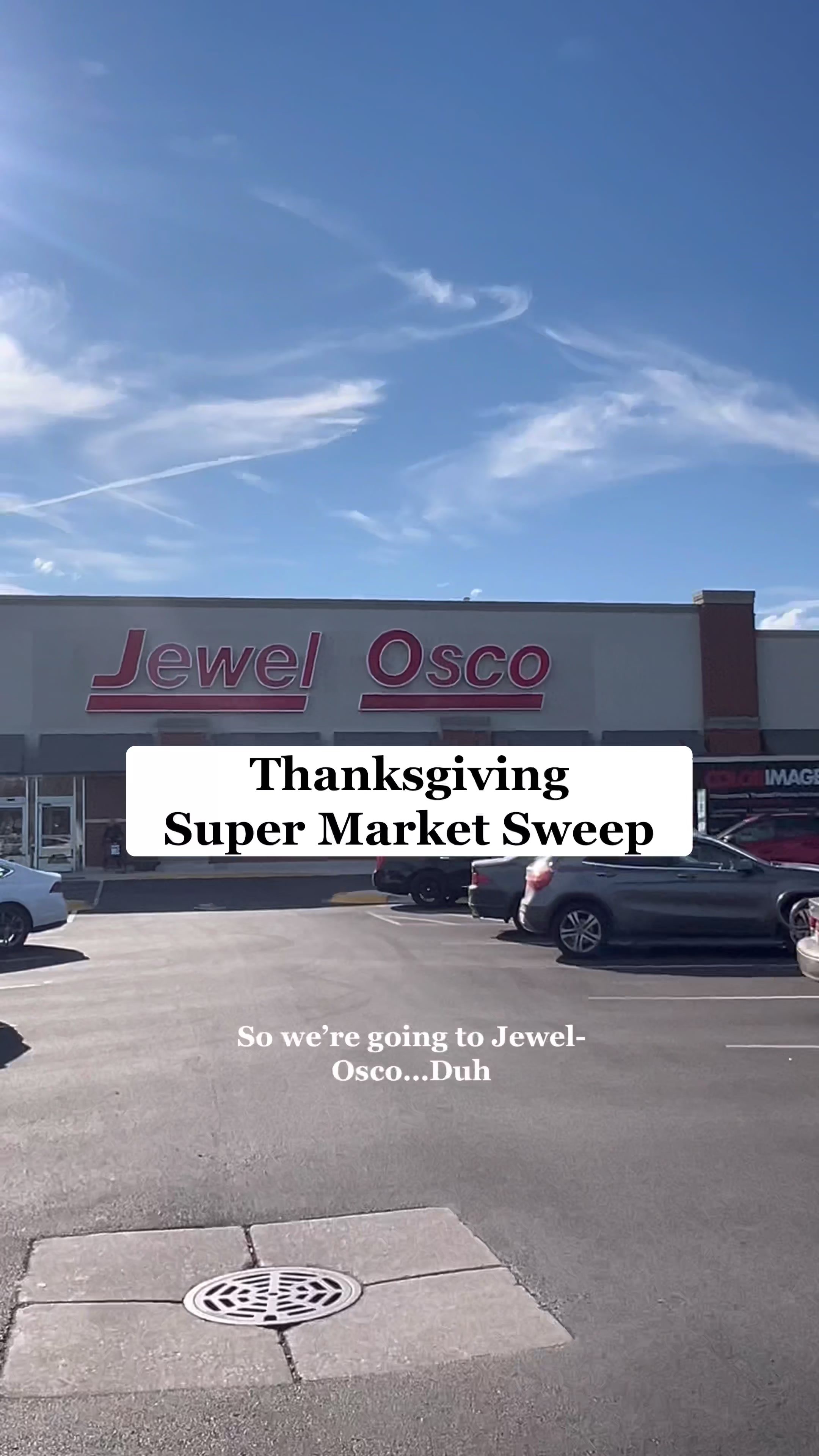 TikTok post by @marcosfunhouse for Jewel-Osco. Caption reads: Gobble Gobble! I’m Super Market Sweeping this....