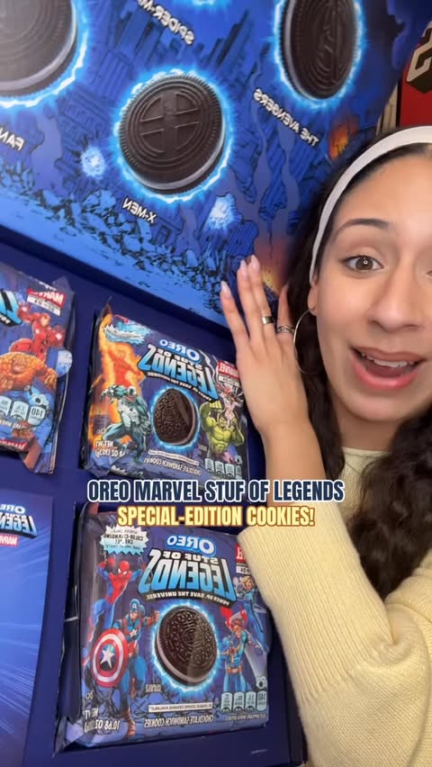 Instagram post by @lindssoapbox for Marvel. Caption reads: [...] thank you for sending these over @oreo....