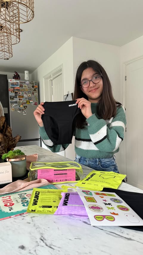 Instagram post by @mama_andhergirls_ for WUKA. Caption reads: [...] got her new Period Starter kit from....