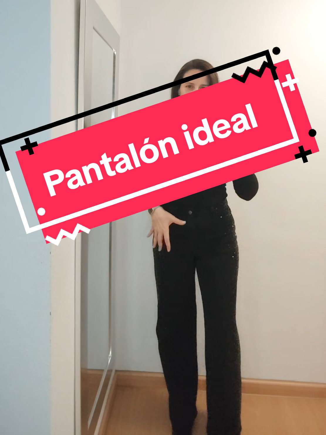 TikTok post by @_taniamakeup_ for Utopya Shop. Caption reads: @Utopya Shop #pantalonnegro #pantalonviral [...].