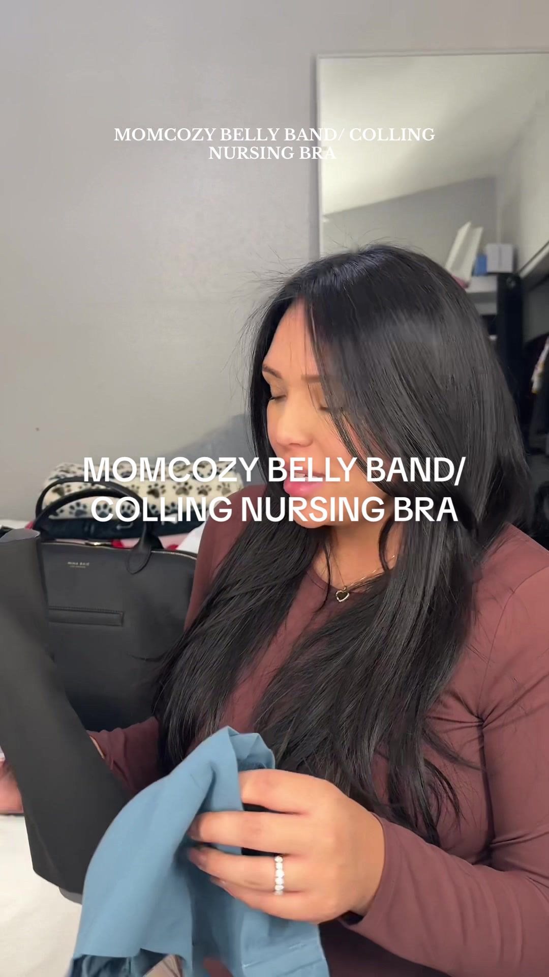 TikTok post by @janettesoberanes for Momcozy. Caption reads: Two must have items in my hospital bag from....