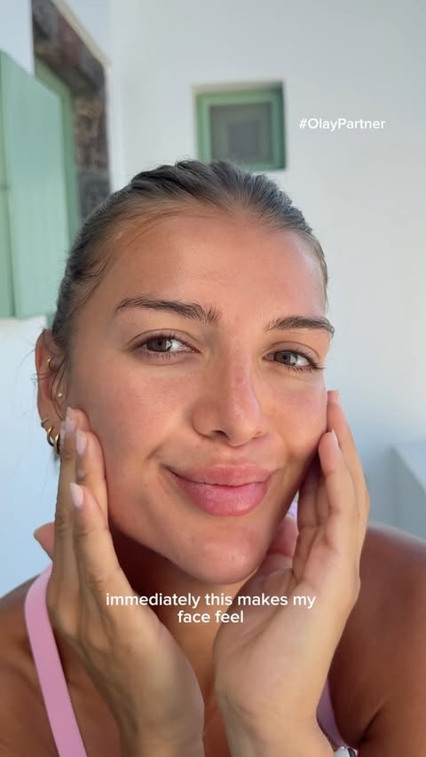 Instagram post by @alaynasepic for OLAY. Caption reads: [...] marathon training to Greece! Find the @olay....