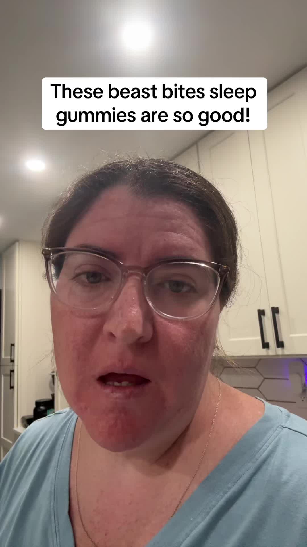 TikTok post by @laurentoddlermom for Beast Bites. Caption reads: Absolutely love these sleep gummies! @Beast Bites....