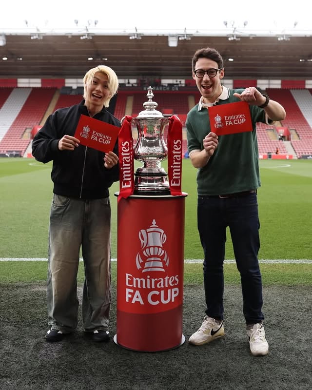 Instagram post by @tomhdeacon for Emirates. Caption reads: [...] @taiyojr.10 and @tomhdeacon thanks to....
