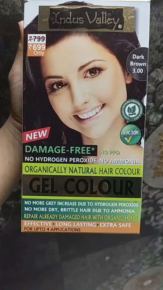 Instagram post by @deepachhabra24 for Indus Valley Organic Beauty. Caption reads: Switch to safe & natural hair colouring with Indus....