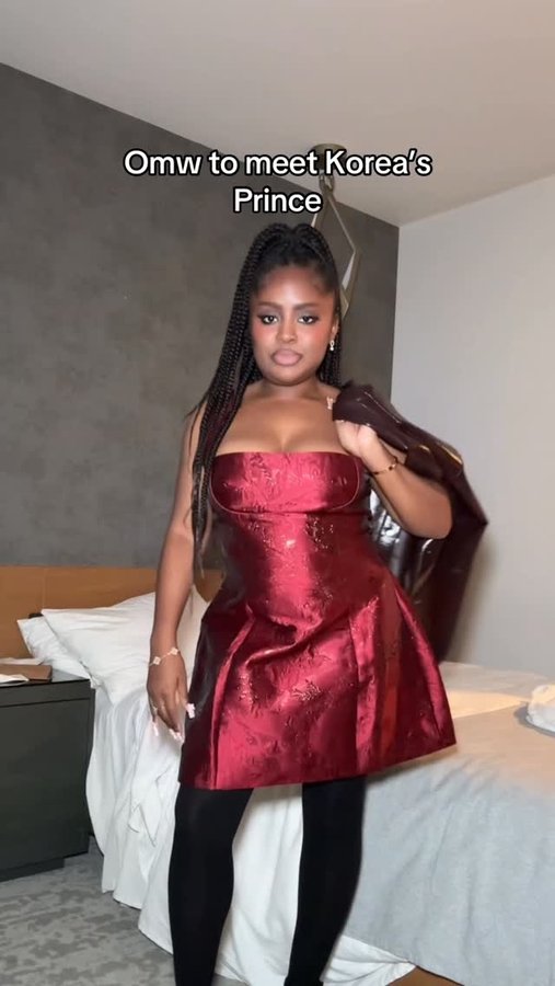 Instagram post by @missdarcei for TIRTIR. Caption reads: Omw to meet V from BTS.