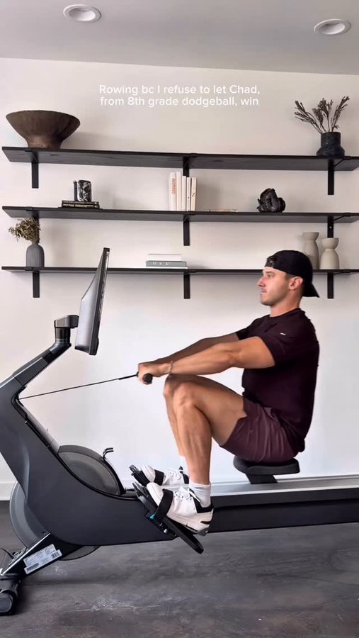 Instagram post by @sam.cushing for NordicTrack. Caption reads: Every row is a reminder that progress comes from....