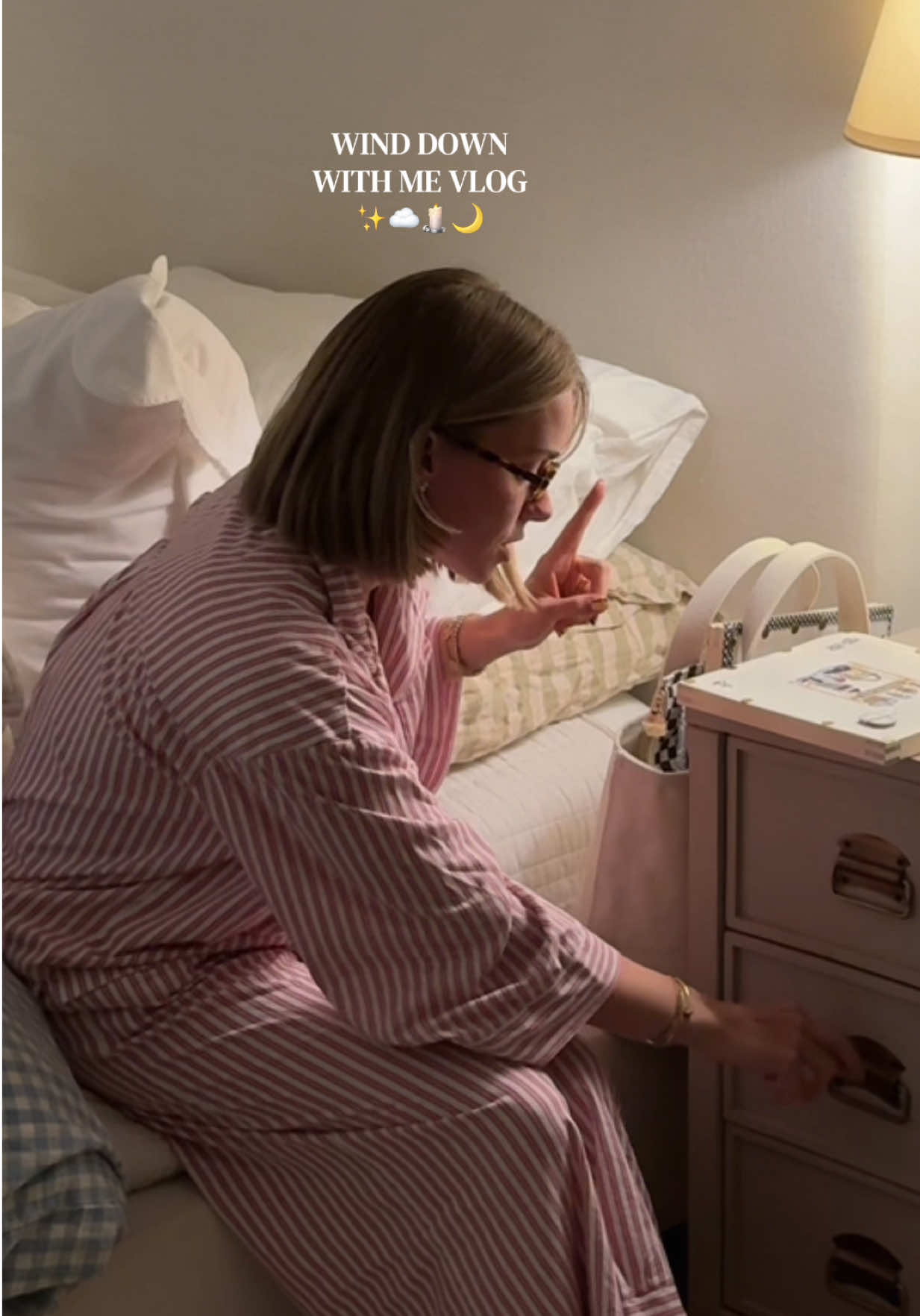 TikTok post by @emiliekiser for Lemme. Caption reads: [...] Little bit before bed with me☁️🫶🏼✨🌙....