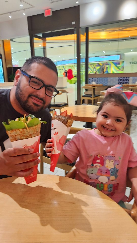 Instagram post by @therainbowfamilyfun for T-Swirl Crepe. Caption reads: Savoring every bite of this heavenly T-Swirl Crepe....