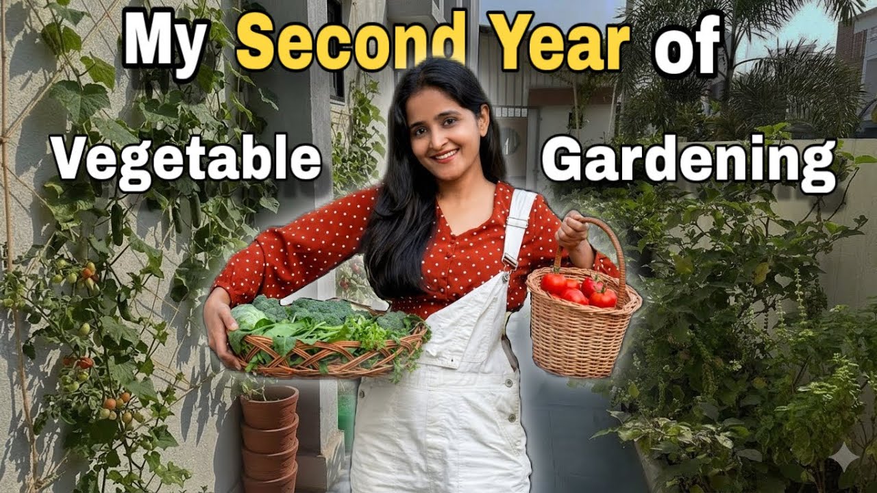 YouTube post by @DharaPatel for Zebra Print. Caption reads: What I Learned in One Year of Vegetable Gardening....