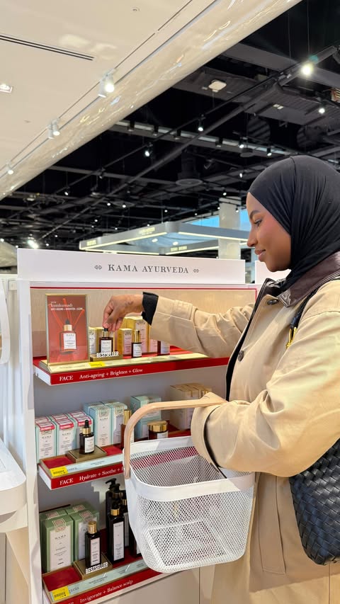 Instagram post by @yasminsartistry for Kama Ayurveda. Caption reads: @kamaayurveda is now in Selfridges Birmingham!....
