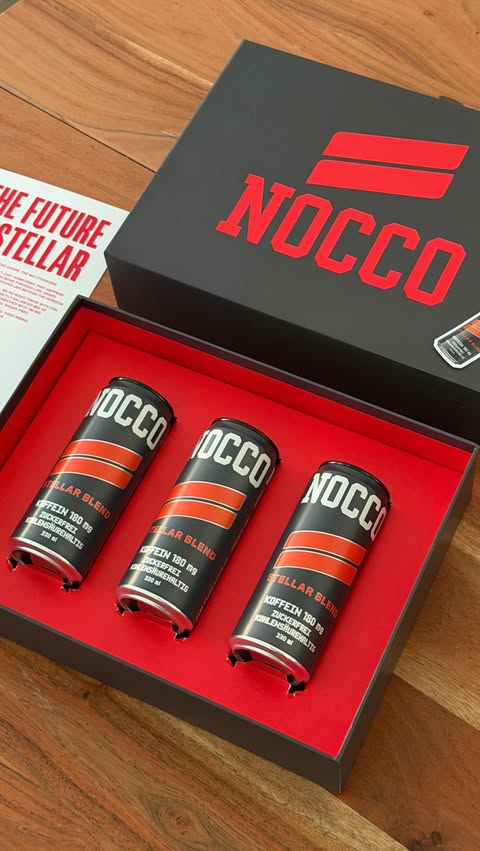 Instagram post by @barbaraazevedoa for Nocco. Caption reads: NOCCO Stellar blend. Our new favorite ❤️‍🔥 [...].