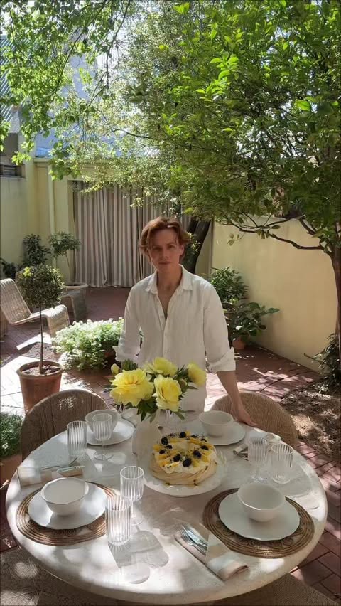 Instagram post by @louiburke for Adairs. Caption reads: Holiday season is here and I’m getting my table....