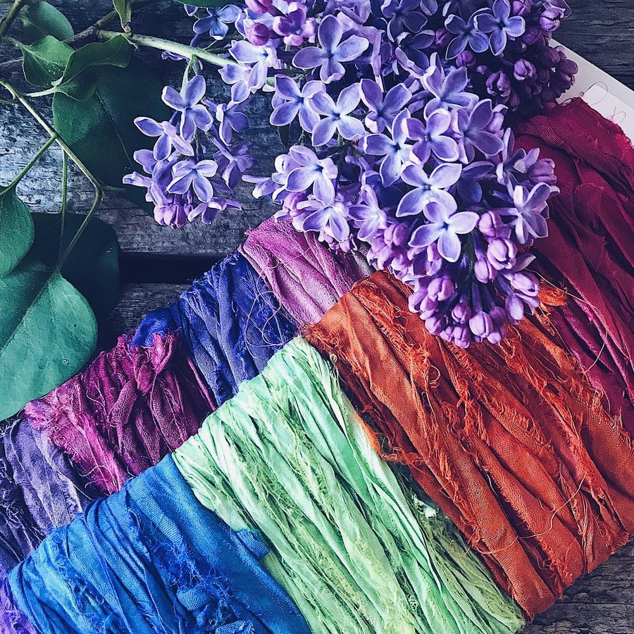 Instagram post by @crochetedbytess for Darn Good Yarn. Caption reads: [...] filled with silk arrived today from....