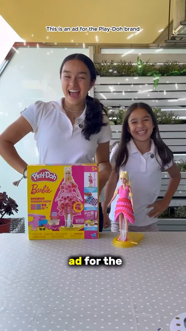 Instagram post by @justjulesog for Play-Doh. Caption reads: Welcome to our Fashion Show with Play-Doh Barbie....