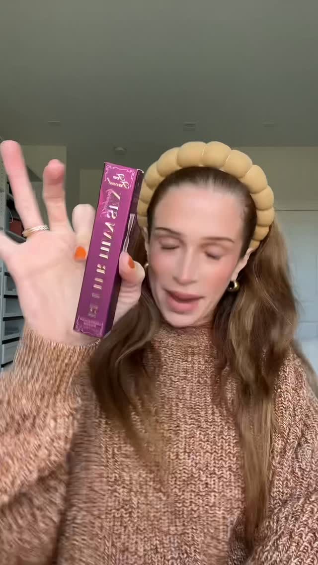 Instagram post by @sarah_wolak for Too Faced. Caption reads: Better than s** now comes in burgundy?!??? Since....