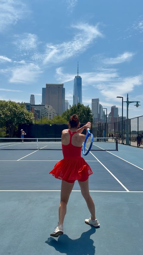 Instagram post by @jackiefitzrandolph for Wilson Sporting Goods. Caption reads: A tour inside the @wilson store at the US Open🎾.