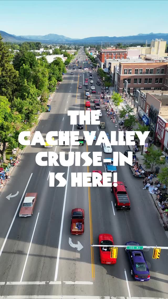 Instagram post by @cachevalleybuzz for Visit Utah. Caption reads: Burgers, burnouts, and the best small-town vibes....